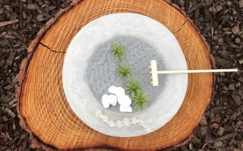 Jardim de zen moderno círculo