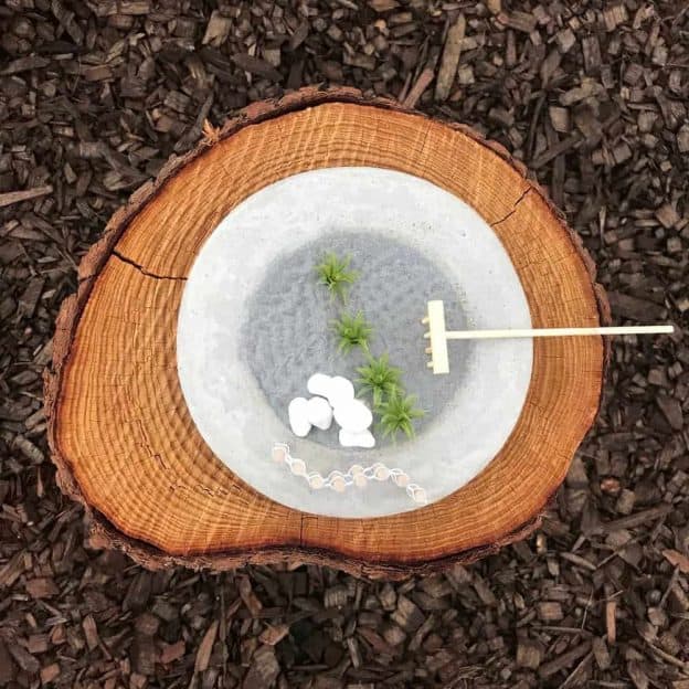 Jardim de zen moderno círculo