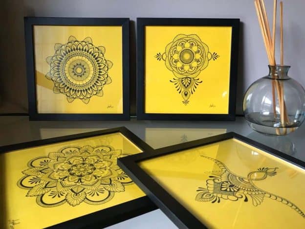 Jogo de Quadros Mandala-Mendhi
