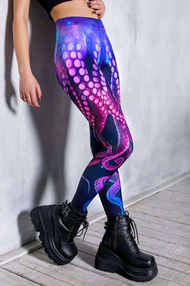 Leggings de Yoga com polvo roxo