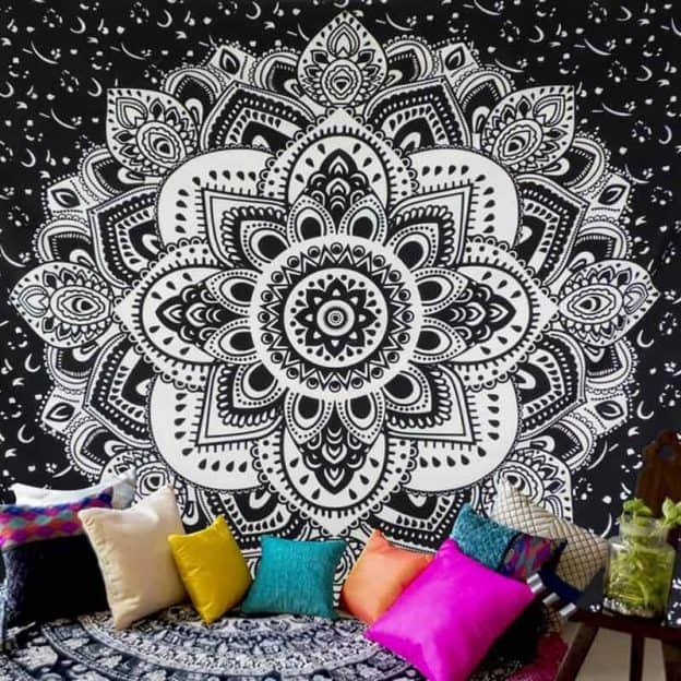 Tapeçaria Mandala de Poliéster 150*150