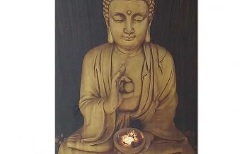 Quadro Buda luz em madeira