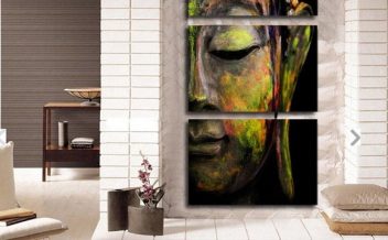 Quadro Decorativo Interiores Buda 60x120cm em CANVAS