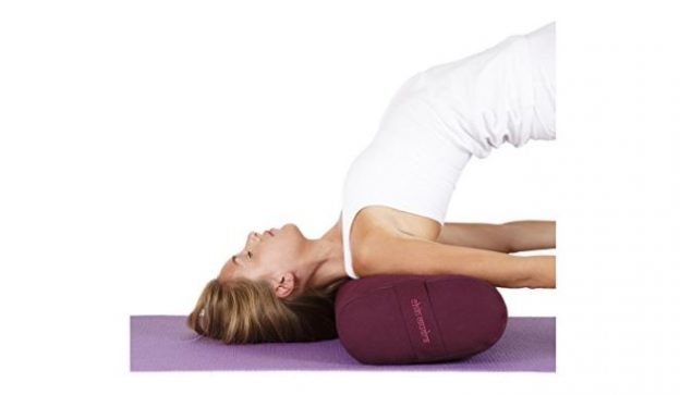 bolster oval yoga algodon burdeos